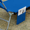Outsunny Beach Chaise Lounge Portable Adjustable Backrest with Face Cavity Blue