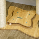 PawHut Cat Tree For Indoor Cats W/ Scratching Posts Hammock, Toy Ball - Beige