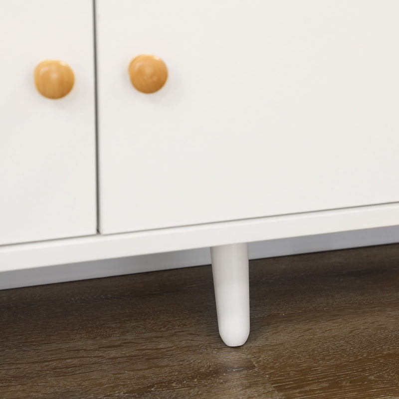 HOMCOM Microwave Cabinet Kitchen Storage Cabinet with Adjustable Shelves White