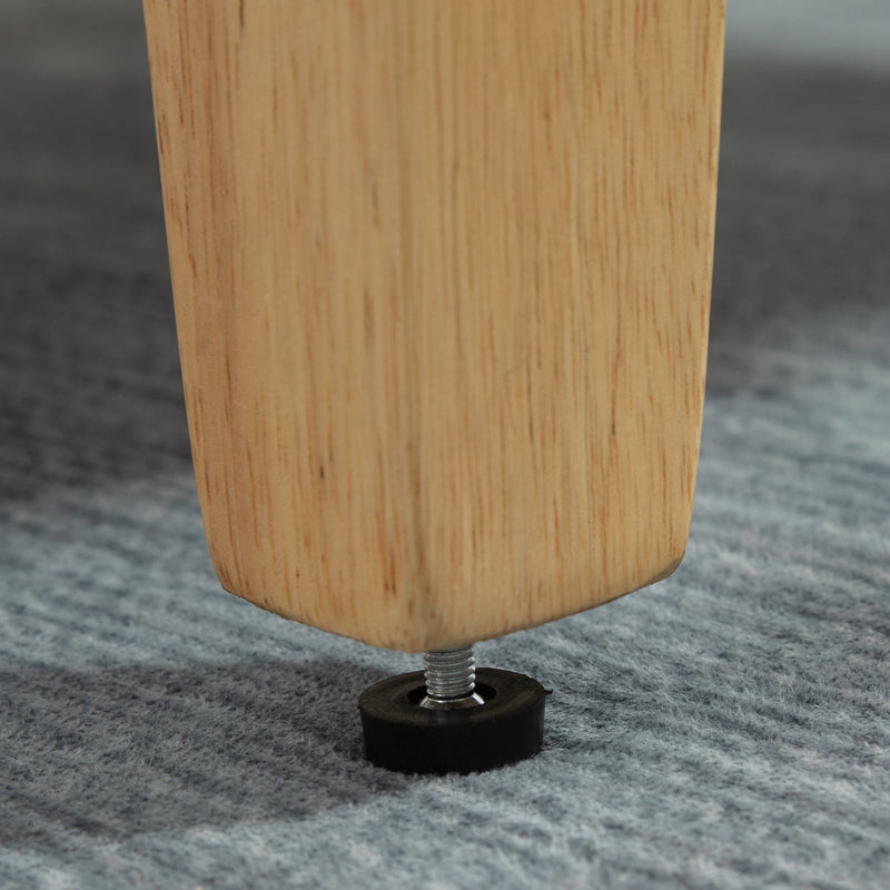 HOMCOM Dining Chair Linen-Touch Fabric Kitchen Chair W/ Rubber Wood Legs Grey