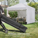 Outsunny 3x3 (M) Pop Up Gazebo Party Tent w/ 2 Sidewalls, Weight Bags, White