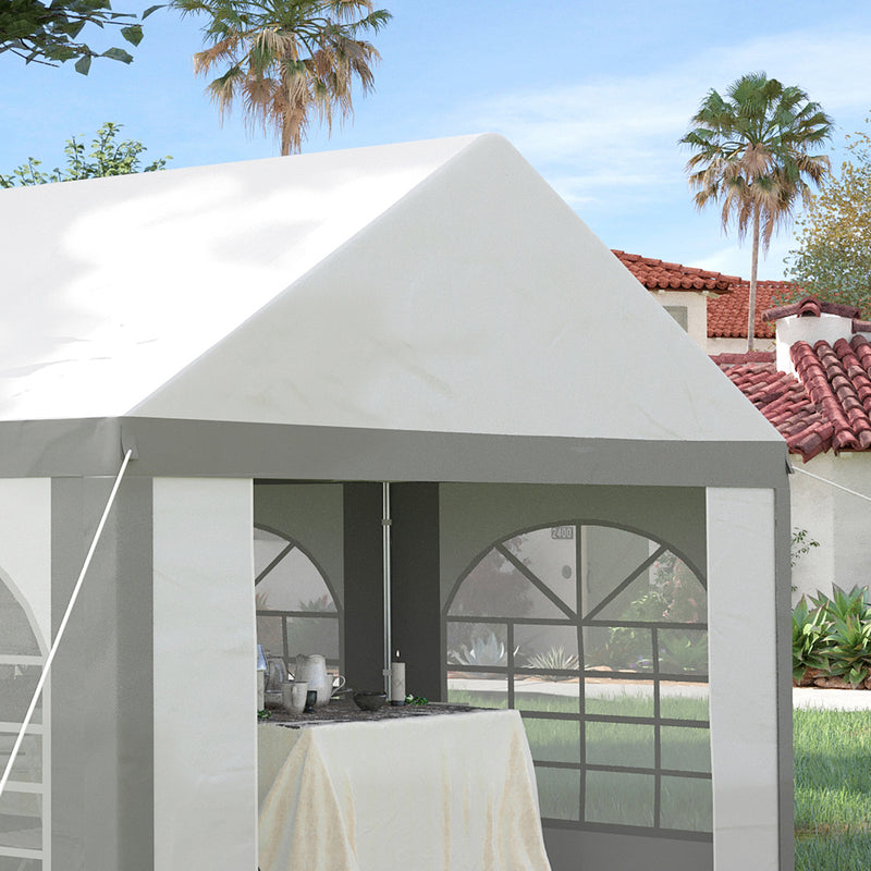 Outsunny 6 x 4m Party Tent, Marquee Gazebo with Sides, Windows and Double Doors