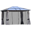 Outsunny 3 x 3.6(m) Aluminium Hardtop Gazebo Canopy w/ Polycarbonate Top
