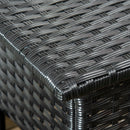 Outsunny PE Rattan Outdoor Coffee Table, Easy Match Rattan Side Table, Black