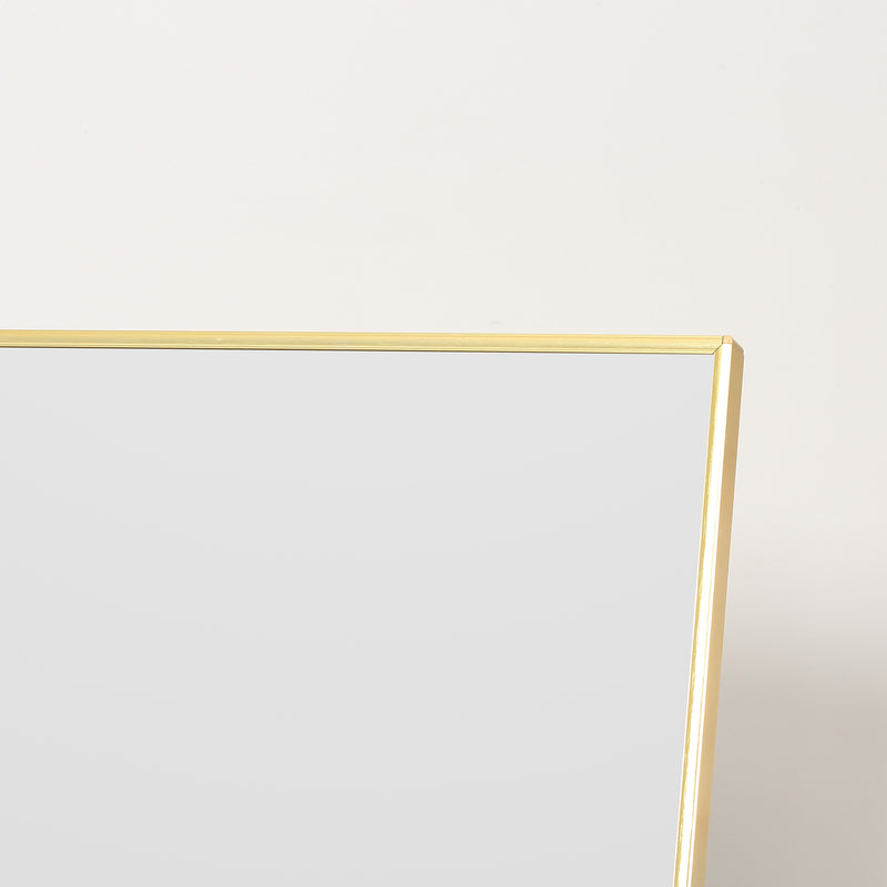 HOMCOM Full Length Mirror Dressing Mirror Wall-Mounted Entryway Gold Frame