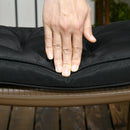 Outsunny 42 x 42cm Replacement Garden Seat Cushion Pad with Ties, Black