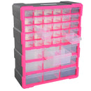 DURHAND 39 Drawers Parts Organiser Wall Mount Tools Storage Cabinet Clear