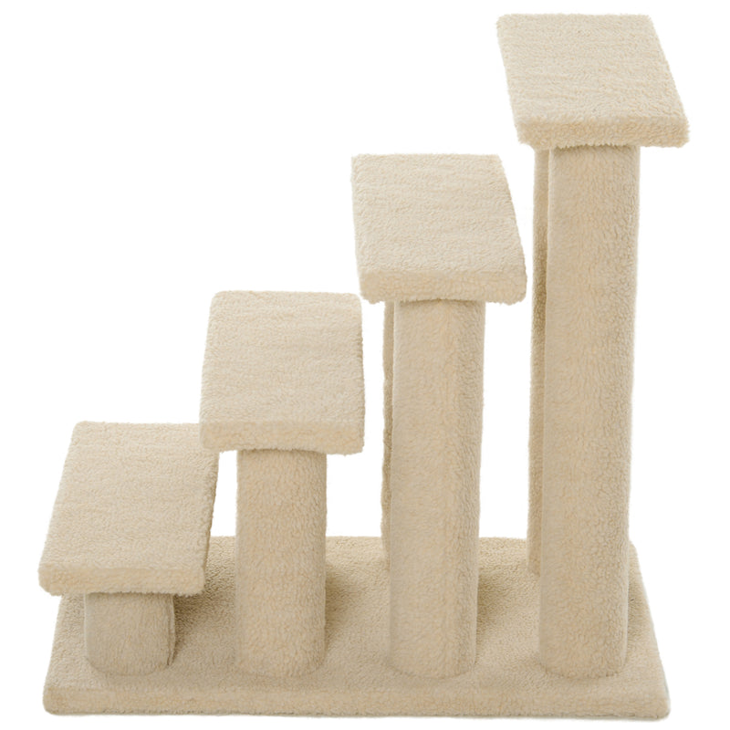 PawHut Dog Steps for Bed 4 Step Pet Stairs for Sofa Dog Cat Climb Ladder Brown