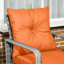 Outsunny 3 PCs PE Rattan Garden Sofa Set w/ 2 Chairs & Storage Table Orange