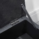 HOMCOM Linen Storage Ottoman Box Toy Chest Footstool with Rubberwood Legs