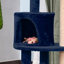 PawHut 4 Tiers 104cm Cat Tree W/ Scratching Posts Perches  Hanging Ball, Blue