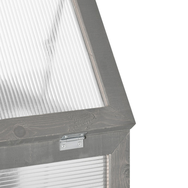 Outsunny 2 Shelves Wooden Cold Frame Grow House Greenhouse Outdoor Plant Storage