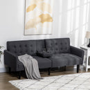 HOMCOM Upholstered Sofa bed 3 Seater Home Theater with Storage Grey