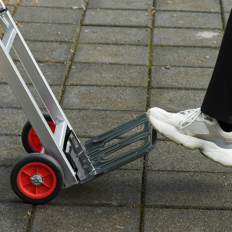 DURHAND Folding Trolley on Wheel Hand Truck w/ Extended Handle for Moving Travel