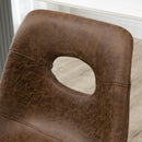 HOMCOM Retro Bar Stools Set of 2 Adjustable Height Swivel Leather-Like Brown