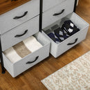 HOMCOM 6 Drawer Fabric Chest of Drawers w/ Wooden Top for Closet Hallway Grey