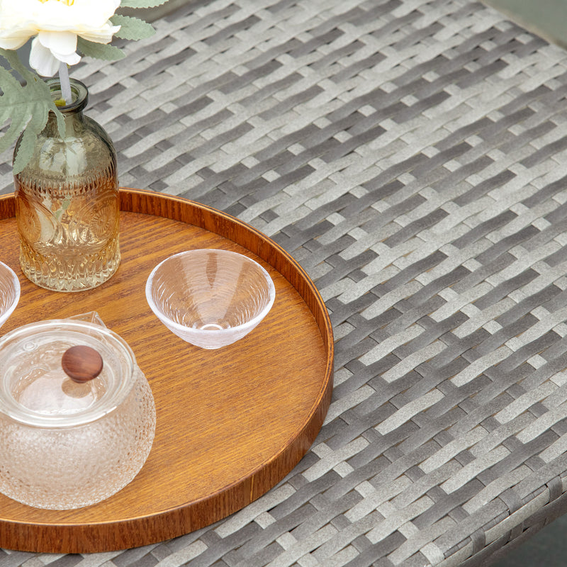 Outsunny 90 cm Patio Rattan Coffee Table Outdoor Wicker Side Table Furniture