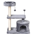 PawHut 81cm Cat Tree Kitten Large Cats Tower Activity Centre Scratch Post Grey