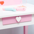 ZONEKIZ Kids Vanity Set w/ Mirror, Drawer, Cute Patterns, for Girls - Pink