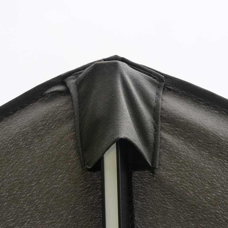 Outsunny 2.7m Garden Parasol Summer Shelter w/ LED Solar Light Crank Tilt Grey