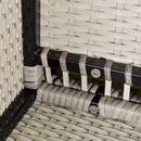 Outsunny Outdoor Garden Furniture Rattan Single Middle Sofa w/ Cushions Grey