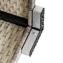 Outsunny Patio Wicker Coffee Table w/ Glass Top Suitable for Garden Backyard