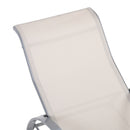 Outsunny 3 Pieces Lounge Chair Set Garden Sunbathing Chair w/ Table Cream