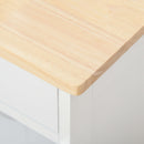 HOMCOM Rolling Kitchen Island Trolley Storage Cart with Rubberwood Top Wine Rack