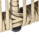 Outsunny 3 PCS Webbed PE Rattan Outdoor Patio Set w/ Cushions Steel Frame Brown