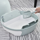PawHut Futuristic Capsule-Shaped Cat Litter Box w/ 2 Doors Scoop Drawer Blue
