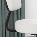 HOMCOM Adjustable Swivel Salon Chair Padded Seat Back 5 Wheels White