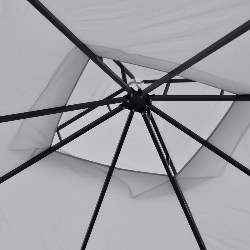 Outsunny Gazebo Party Tent Canopy Sun Shade for Patio Garden Light Grey 3x3(m)
