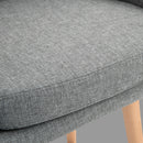 HOMCOM 2 PCs Upholstered Bucket Seat Bar Stools w/ Solid Wood Legs Grey