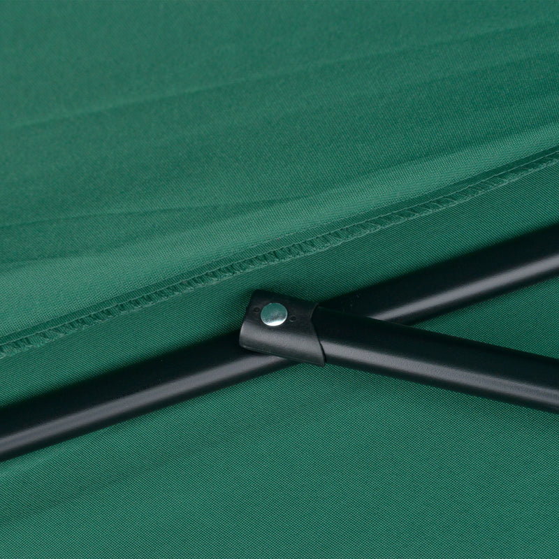 Outsunny 3 (m) Metal Frame Garden Furniture Parasol Half Round Umbrella