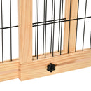 PawHut Adjustable Wooden Pet Gate Freestanding Dog Barrier for Doorway