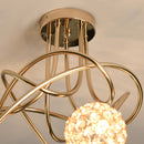 HOMCOM Chandelier Ceiling Light Pendant Light with 5 Globe Lampshades, Gold