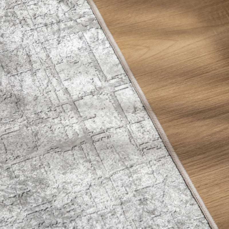 HOMCOM Grey Rug, Modern Abstract Carpet for Living Room Bedroom, 230 x 160cm