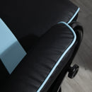 Vinsetto Video Game Chair and Footrest Set with Lumbar Support Headrest Blue