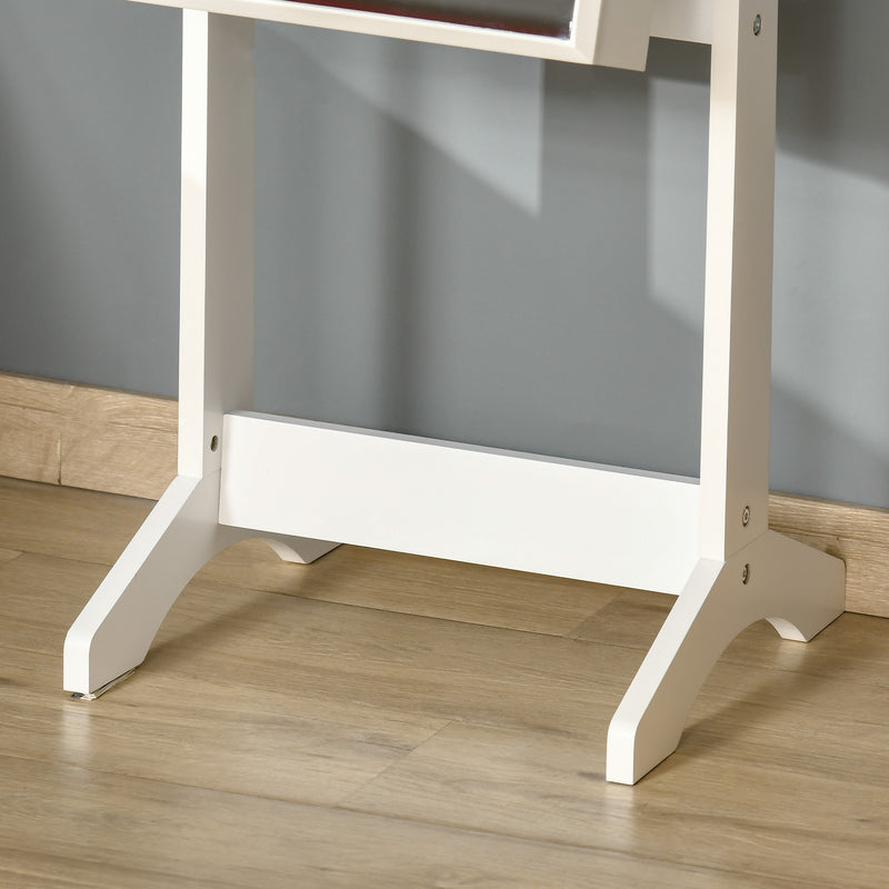 HOMCOM Mirrored Jewellery Cabinet Lockable Jewellery Organiser for Bedroom White