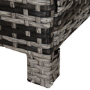 Outsunny Side Table Furniture Tempered Glass Garden Patio Wicker Mixed Grey