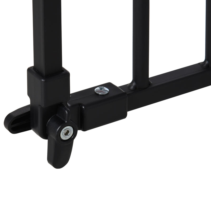 PawHut Adjustable Safety Gate w/ 3 Extensions and Four Adjustable Screws, Black