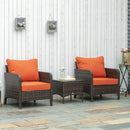 Outsunny 5 Pieces Outdoor Patio Furniture Set Wicker Conversation Set Brown