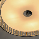 HOMCOM Elegant Crystal Chandelier Ceiling Light with Double Layer Lampshade