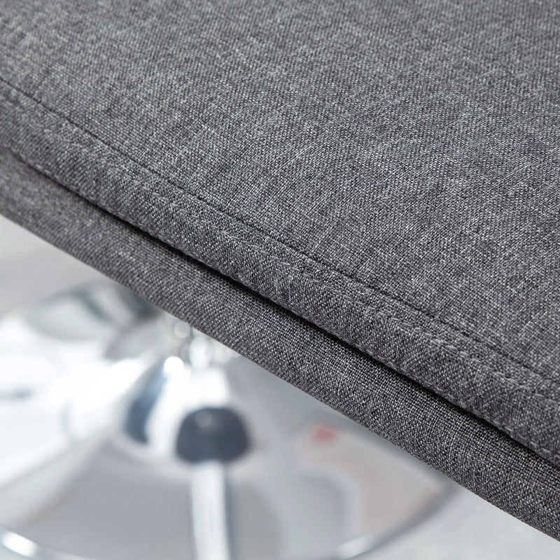 HOMCOM Morden Adjustable Swivel Bar Stools Set of 2, with Backrest, Grey