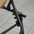 Outsunny Lounger Folding Reclining Camping Bed 5-position Adjustable Beige