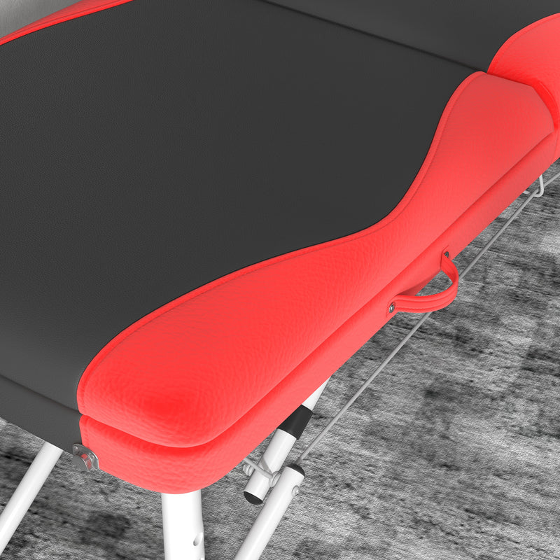 HOMCOM Portable Massage Table Beauty Therapy Couch Bed Spa Aluminum Red