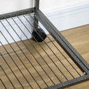 PawHut Rolling Bird Cage w/ Detachable stand Storage Shelf  Wood Perch Food Cup