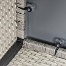 Outsunny Patio Wicker Coffee Table w/ Glass Top Suitable for Garden Backyard