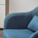 HOMCOM Stylish Retro Linen Swivel Tub Chair Steel Frame Cushion Seat Blue
