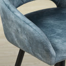 HOMCOM Bar Stools Set of 2, Velvet-Touch Fabric Counter Height Bar Chairs Blue